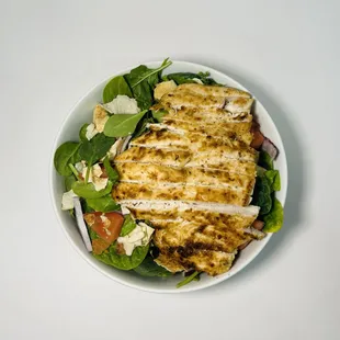 Spinach Fattoush With Chicken