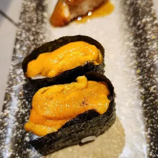 Uni- not our thing &amp; fresh water eel sushi 5/5