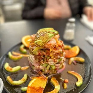 a plate of food on a table
