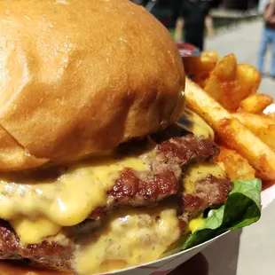 The straight-up double cheeseburger. Classic.