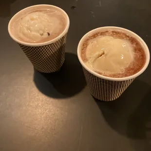 two cups of hot chocolate