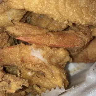 a closeup of the crab legs