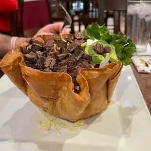 Taco Salad with fajita beef