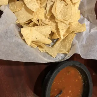 Chips n warm salsa