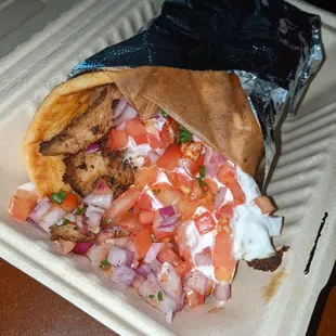 Chicken gyro pita wrap