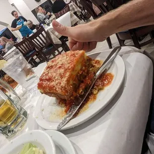 pasticcio....very filling, authentic don't expect rich Italian seasoning