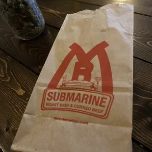 Custom made sandwich bags come free with every sandwich.