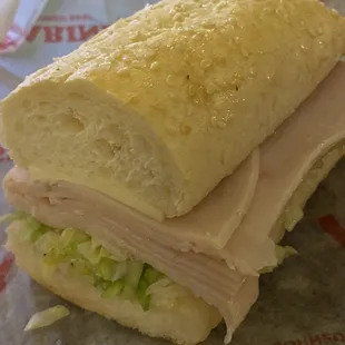 &apos;Turkey Long John&apos; with xtra &apos;Mr Sub Special cream sauce&apos; and cheese.