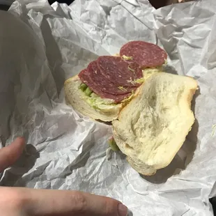 My dog water sandwich.