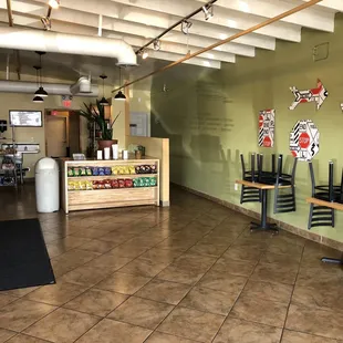 the inside of a restaurant
