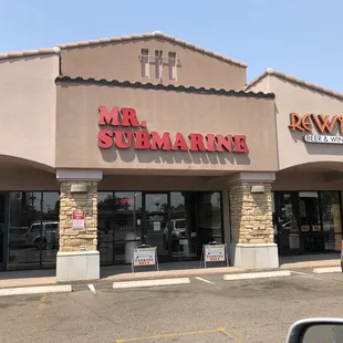 the front entrance of a restaurant