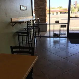 The seating area in the new place is a lot more spacious.