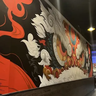 Beautiful mural in the restaurant.
