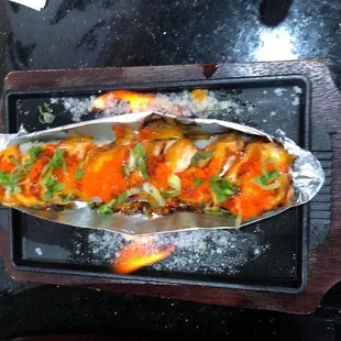 Baked salmon roll on fire!