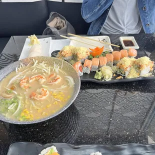 Ramen lunch special and specialty roll lunch special