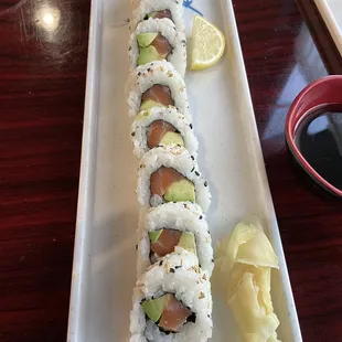 Salmon Sushi Cado Roll.