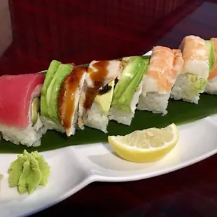 The Rainbow Roll is fresh, flavorful, and easy on the eyes. Yum!