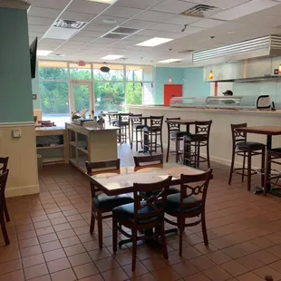 Interior decoration of tables set up