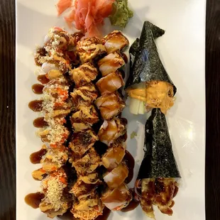 a plate of sushi