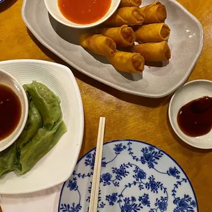 Vegetable Spring Roll, Steamed Dumplings