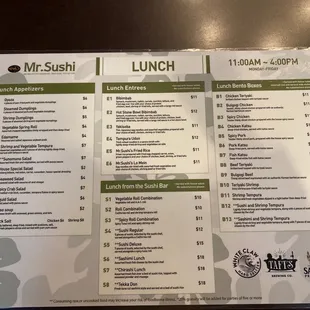Lunch menu part 2.