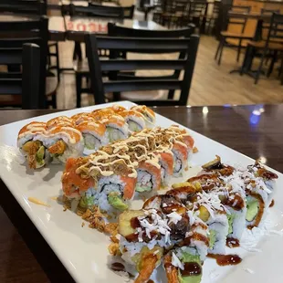 10 Piece Island Tempura Rolls and 10 Piece Dragon Rolls and ??