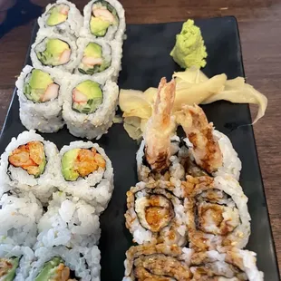 California roll Shrimp Tempura Spicy tuna