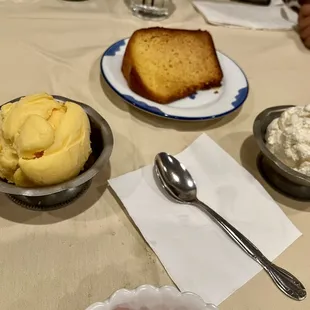 Mango Ice-cream, Rum Cake [Delish], Vanilla Ice-cream
