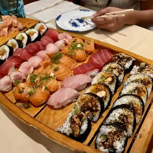 LR: Devil's Role, Tuna, Yellow Tail, Salmon, Spider Rolls