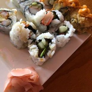 Boston Roll, Shrimp Tempura, &amp; California Roll