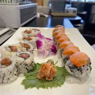 Spicy Tuna Roll and Philly Roll