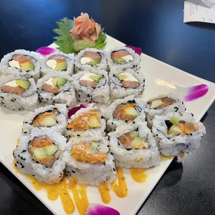 Philly Roll and Spicy Salmon Roll