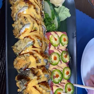 Fire dragon roll and Mr sushi roll