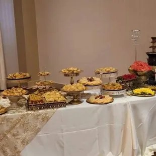 a table of desserts