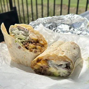 Beaumont burrito with carne asada.