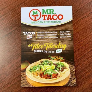 a menu for a mexican restaurant