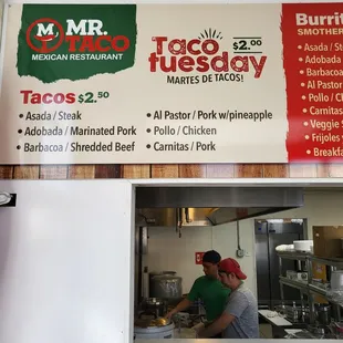 a menu for a mexican restaurant