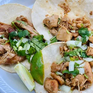 a close up of a plate of tacos