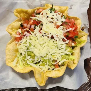 Mr. Taco Salad with Carne Asada.