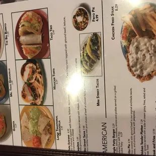 a menu for a mexican restaurant