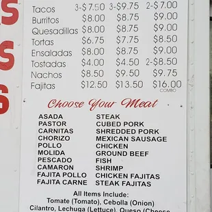 They actually charge me $2.75 per taco or $8.25 per 3 tacos of regular meats.  Pescado or Camarron (fish or shrimp) priced correctly
