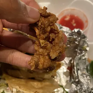 Fat in pastor meat
