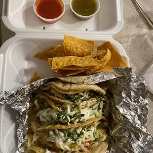a tray of mexican food