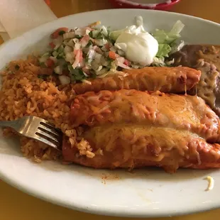 Chicken Enchiladas + Red Sauce