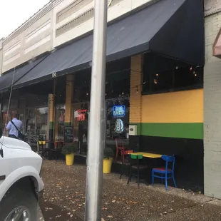 Best place on a rainy day to warm up!  Veggie tamale and veggie taco rice and beans and Dos Equis for $8.00.