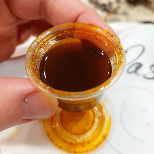 Chile oil aka chile de aceite or possibly a salsa macha. Excellent!