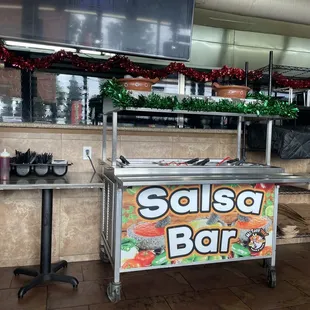 Salsa bar inside