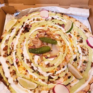 Al Pastor Pizza, so delicious! Must have!!!