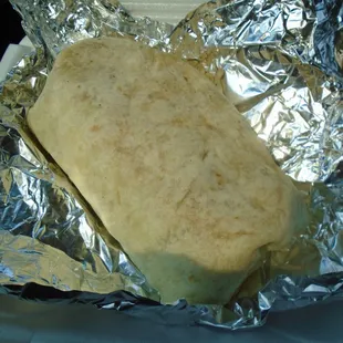 Burrito with steak.