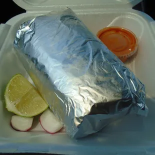 Burrito with steak - HUGE - delicious!